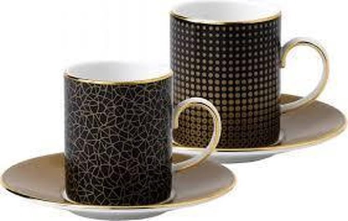 WEDGWOOD - Arris Tableware - Espressokop&schotel Sphere/Crackle