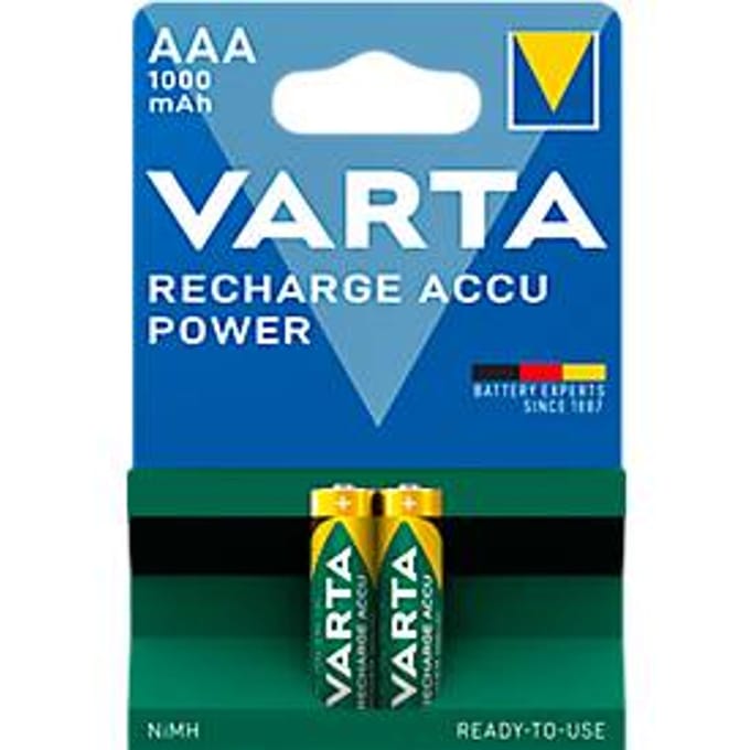 Varta RECH.AC.PowerAAA1000mAh BLI2 Oplaadbare AAA batterij (potlood) NiMH 1000 mAh 1.2 V 2 stuk(s)