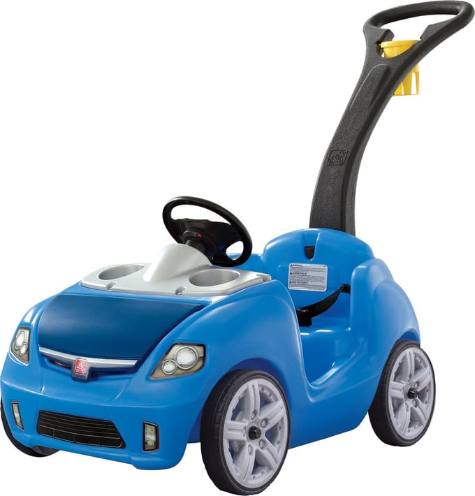 Step2 Whisper Ride Loopwagen in Blauw - Duwauto / Loopauto met duwstang - Voor kinderen vanaf 1,5 jaar