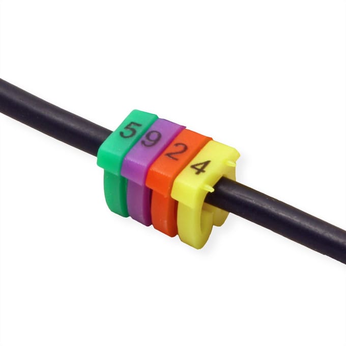 Value VALUE Kabelmarkierungsset für Patchkabel Markeerclip Opdruk 0 - 9 Buitendiameter 4 tot 5.5 mm 25.99.5255