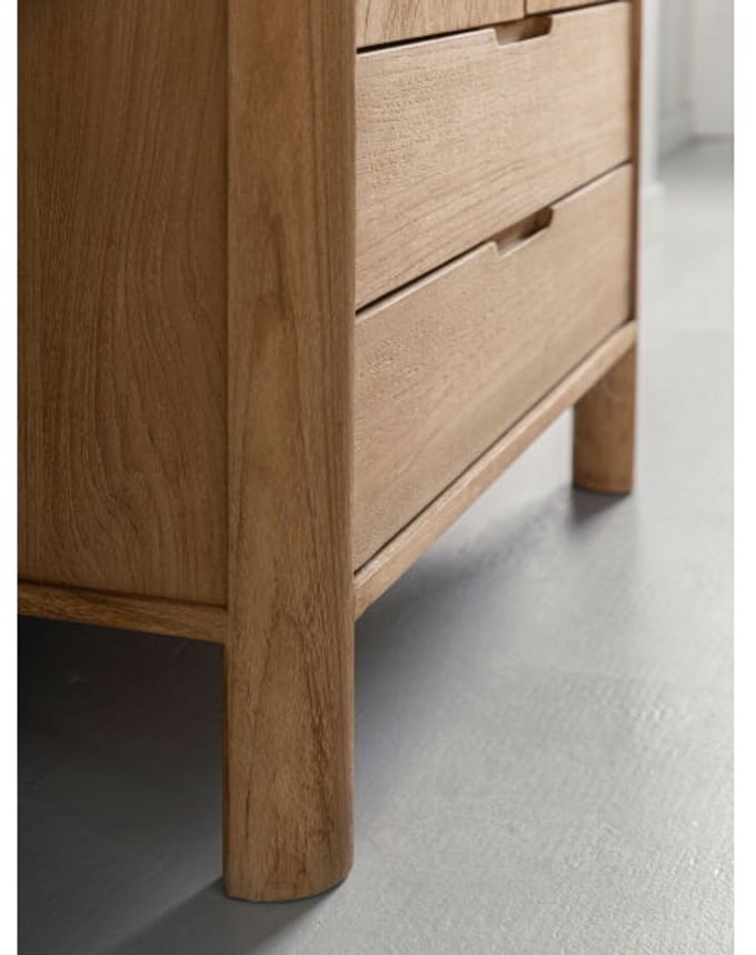 DTP Home Cupboard Forte, 2 doors, 2 drawers,190x80x40 cm, teakwood natural