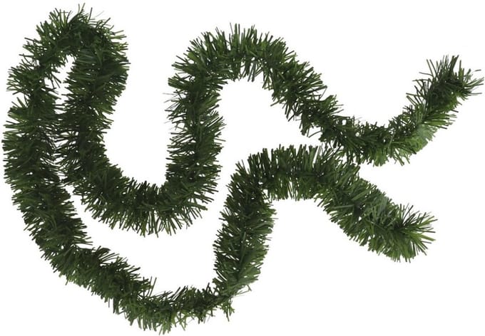 Kerstslinger - glitter groen - folie - 180 x 7 cm - kerstboom versiering/guirlandes