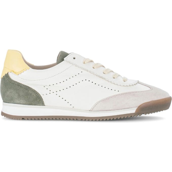 Gabor Sneakers wit/ groen Leer