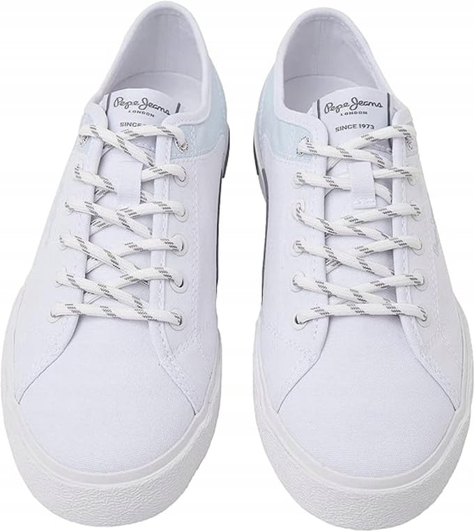 Pepe Jeans Baskets Blanches à Lacets pour Femme 42 Awe white