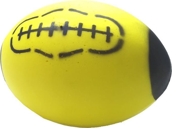 Rugby Bal Foam 18 cm Geel
