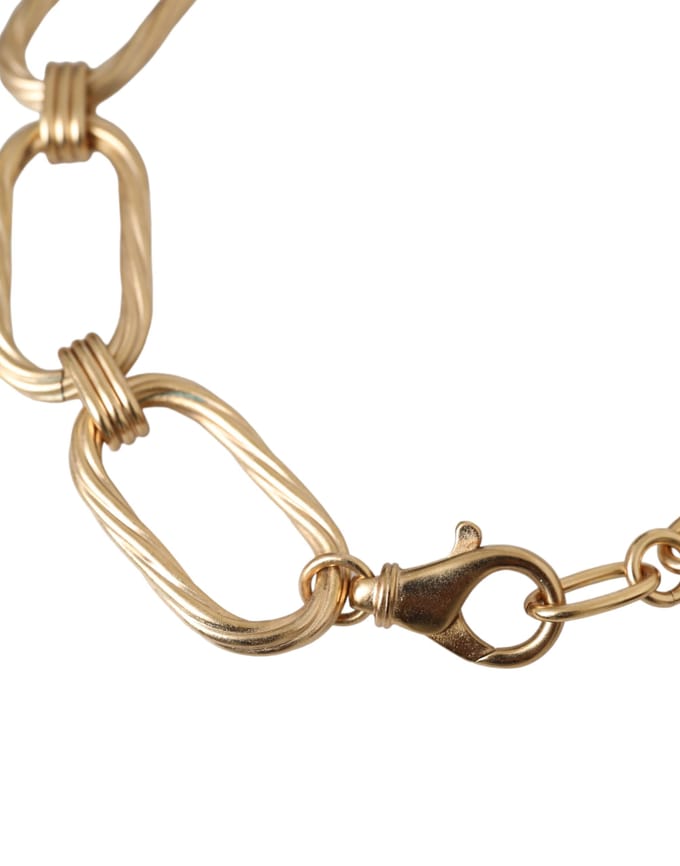 Gouden Toon Messing Grote Schakel Ketting Sieraad Halsketting