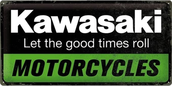 Nostalgic Art Metalen Bord Kawasaki Motorcycles 25 x 50 CM