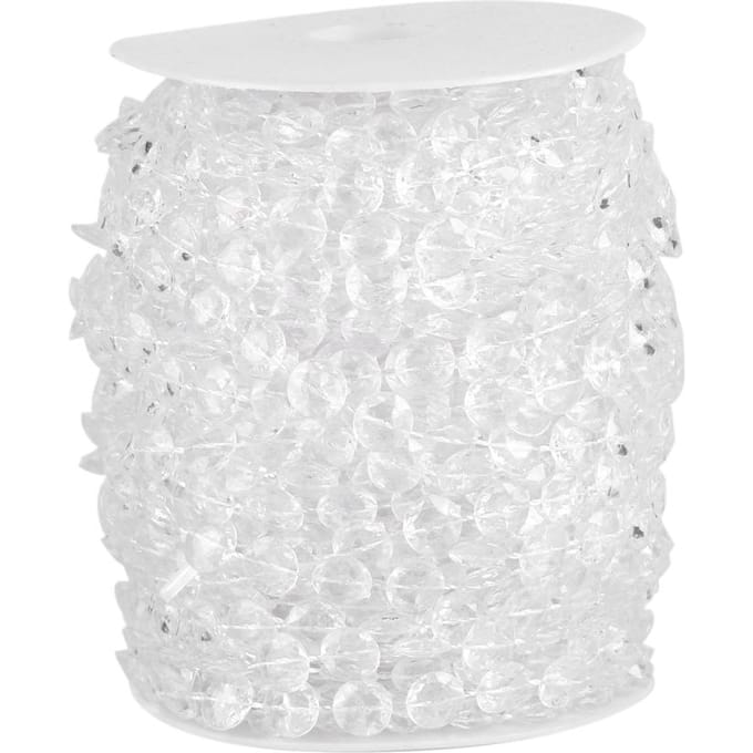 99Ft 30M Slinger Diamant Acryl Kristal Kralengordijn Bruiloftsfeest DIY Decor white
