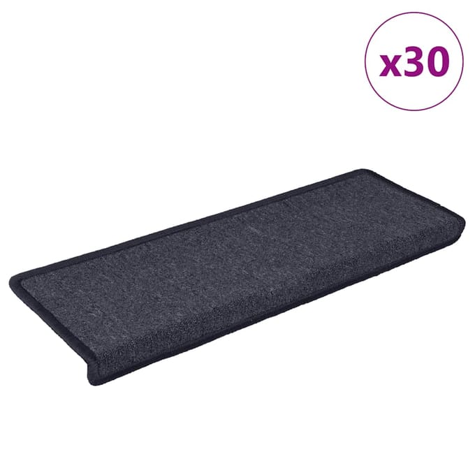 vidaXL - Trapmatten - 30 - st - 65x21x4 - cm - donkergrijs - en - blauw
