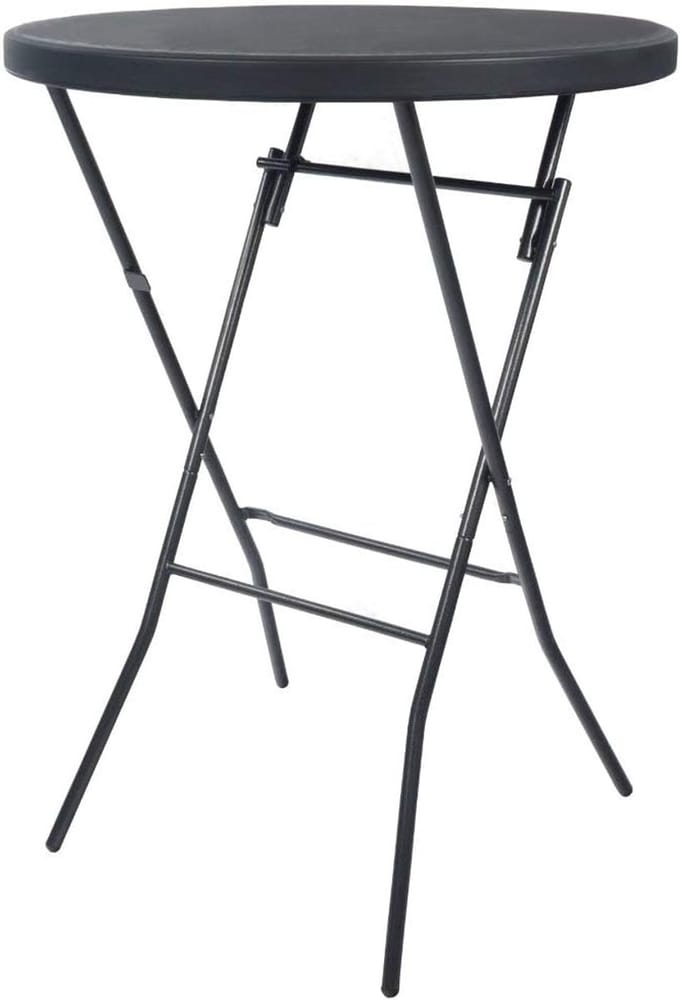 Statafel Breed - Bartafel Hangtafel - Ruimtebesparend Werken - Robuust Metaal Frame - 80x80x110 cm - Zwart