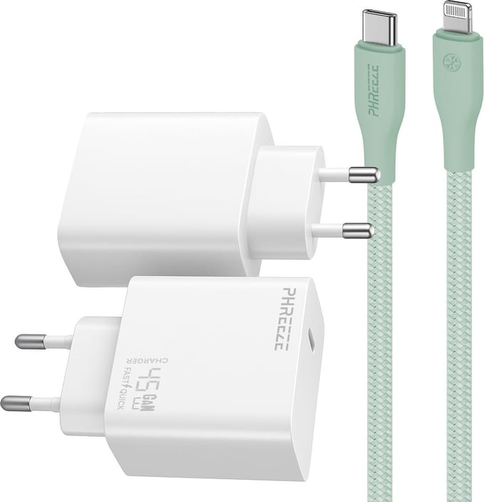 Phreeze usb C oplader geschikt voor iPhone en iPad met Lightning kabel - Power Delivery snellader met kabel