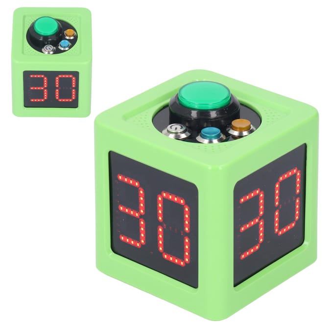 Kubus Timer 1,4 inch 4-zijdige Digitale Shot Aftel Stopwatch voor Privé Poker Schaken Casino's Groen groen
