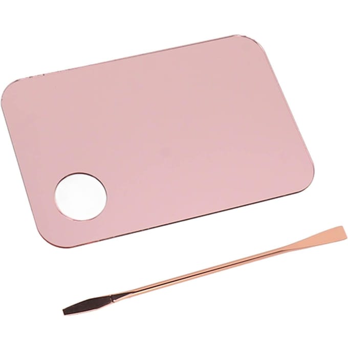 Roségoud Foundation Mengbakje Spatel Set Foundation Houder Plaat Make-up Nail Art Palet white