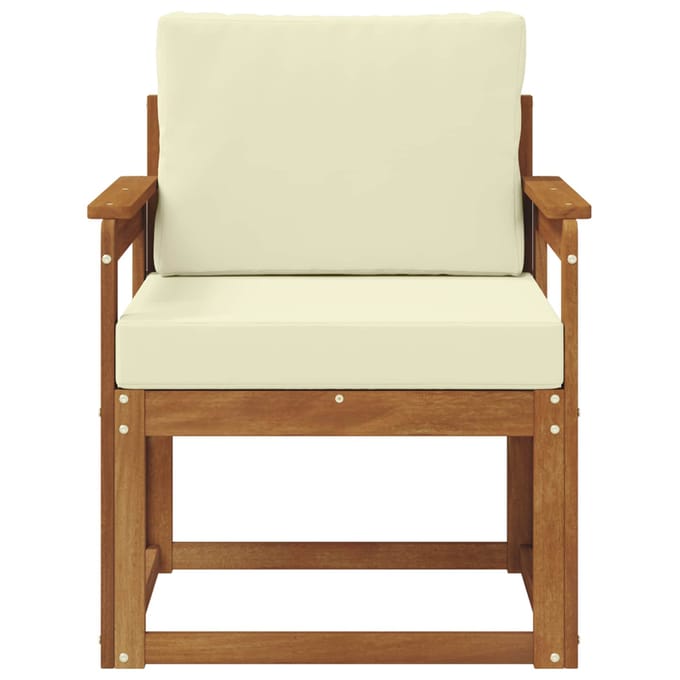 vidaXL - Buitensofa - Massief - Acacia - Hout - en - Polyester - Naturel