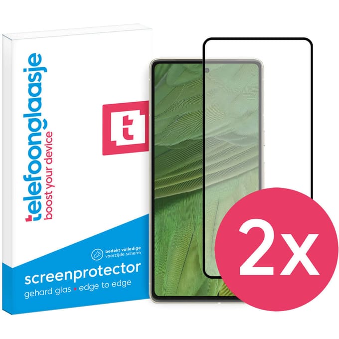 DuoPack: Google Pixel 7 screenprotector gehard glas Edge to Edge