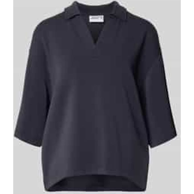 T-shirt van Modalmix met Platte kraag en V-hals