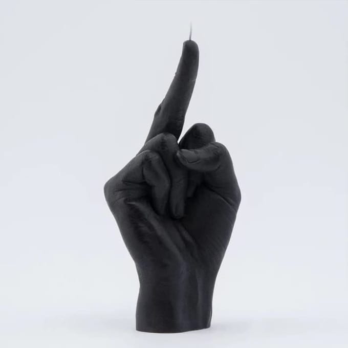 Bougie Parfumée - Middle Finger Candle - Noir - Cire de soja - Humour Décoratif noir