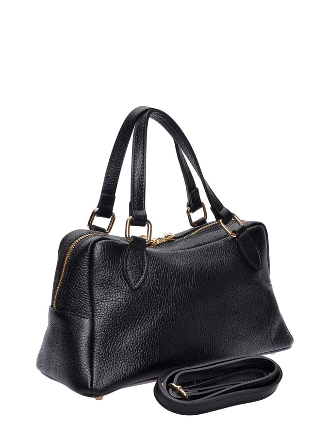 Roberta M Zwart Rundleer Tas