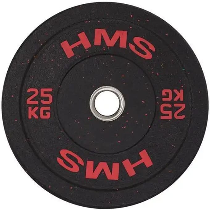 HMS HTBR Serie - Olympische Schijf - 25 KG - Rood - Gecoat met Gummi