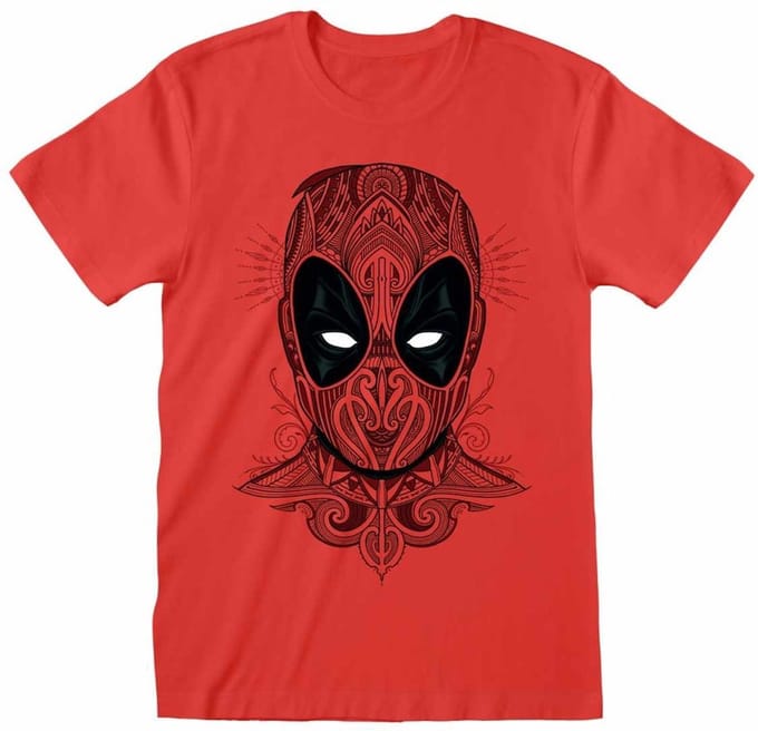 T-Shirt met Korte Mouwen Deadpool Tattoo Style Rood Uniseks - XL