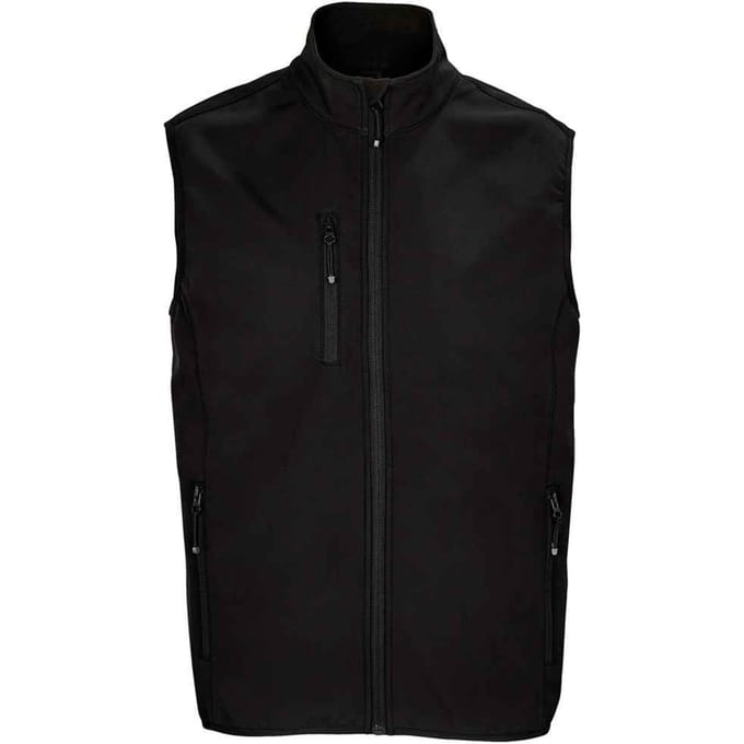 SOLS Heren Falcon Softshell Bodywarmer met rits (Zwart)