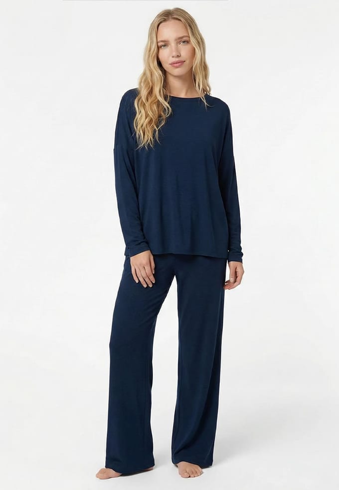 Long Viscose Pants MARINEBLAUW