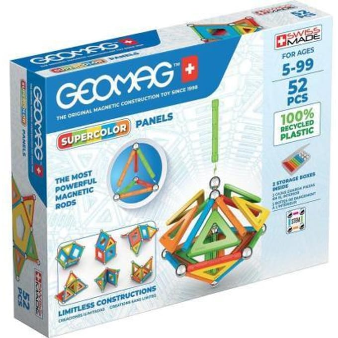 Geomag Super Color Recycled - Magnetisch Constructiespeelgoed met Panelen - 52-delig - Vanaf 5 jaar