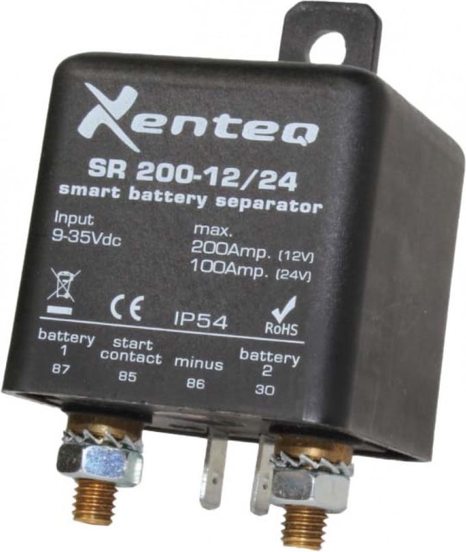 Xenteq Scheidingsrelais 200A - voor accu's - 12Vdc en 24Vdc systemen