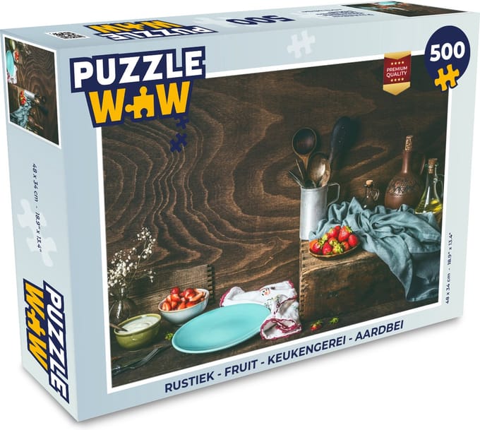 Puzzel Rustiek - Fruit - Keukengerei - Aardbei - Legpuzzel - Puzzel 500 stukjes