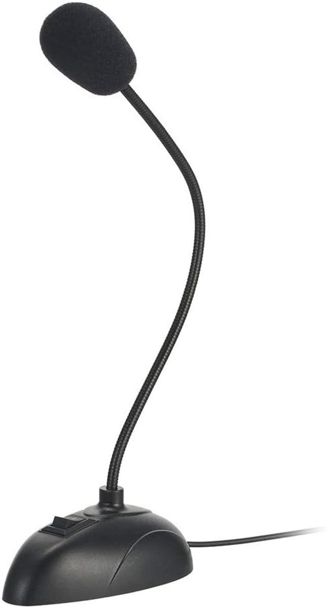Flexibele houder voor mini studio microfoon met 3.5mm plug en flexibele hals, geschikt voor computer, laptop en desktopgebruik