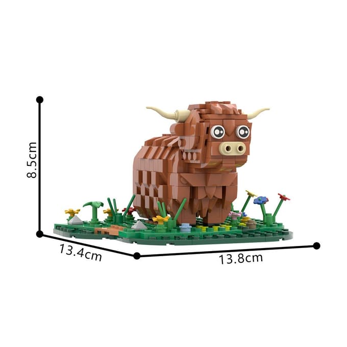 Gobricks MOC Schotse Hooglander Bouwstenen
