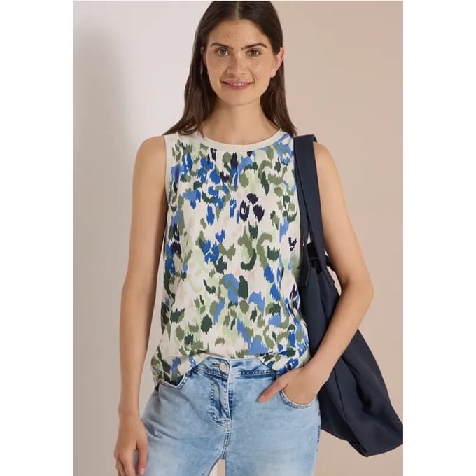 Blouse met ronde hals en print