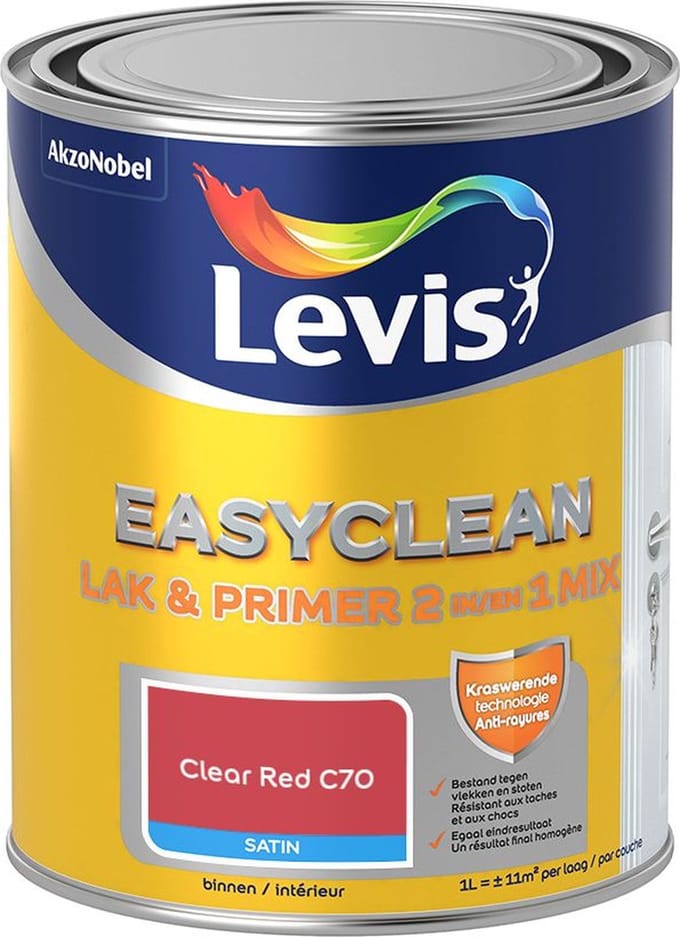 Levis - Easyclean Lak & Primer 2-In-1 Mix - Clear Red C70 - Mengverf - 1 L