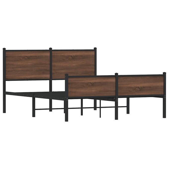 vidaXL - Bedframe - zonder - matras - metaal - bruin - eikenkleurig - 150x200 - cm