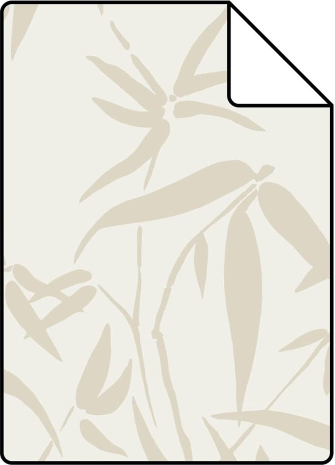 Proefstaal Origin Wallcoverings behang bamboe bladeren beige - 26,5 x 21 cm - 347735-S