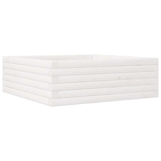 vidaXL - Plantenbak - 70x70x23 - cm - massief - grenenhout - wit