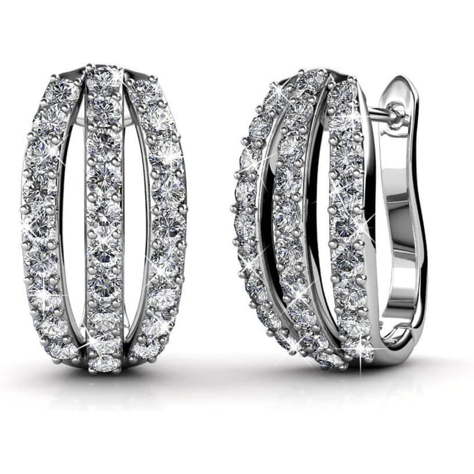 Elegante oorbellen - Zilver en kristal