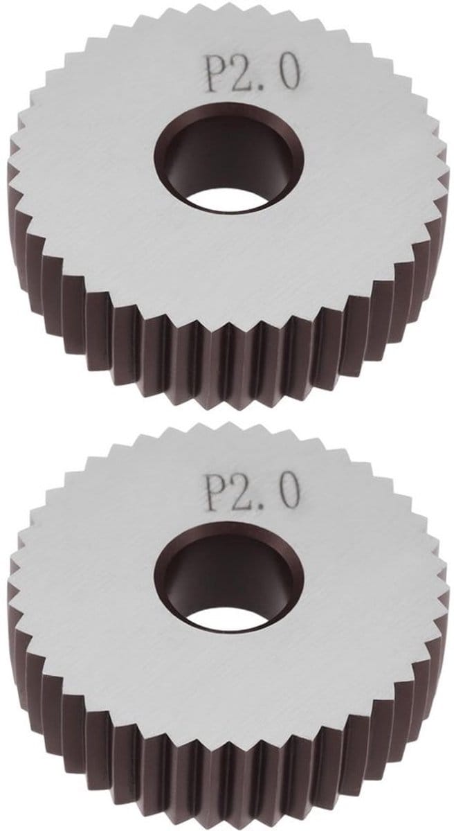 Dailygoods- Knurling Wielen 2,0 mm Pitch - Staal Rollers - 28x8x8 mm