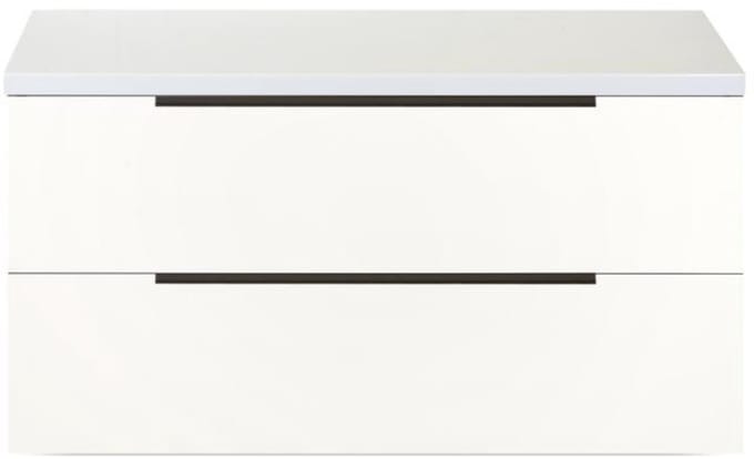 Seville Badmeubelset 100 cm - Wastafelblad Wit Hoogglans Edge Greep