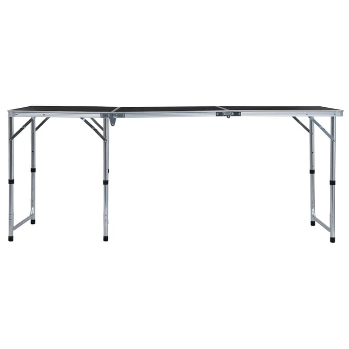 vidaXL Campingtafel inklapbaar 180x60 cm aluminium grijs