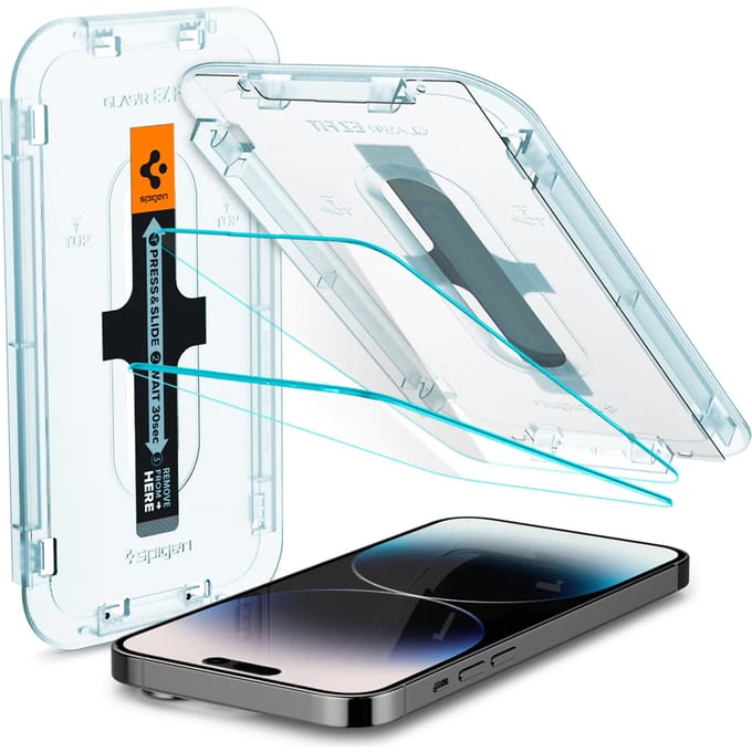Spigen GLAStR EZ Fit Screenprotector 2 Pack + Applicator voor de Apple iPhone 14 Pro