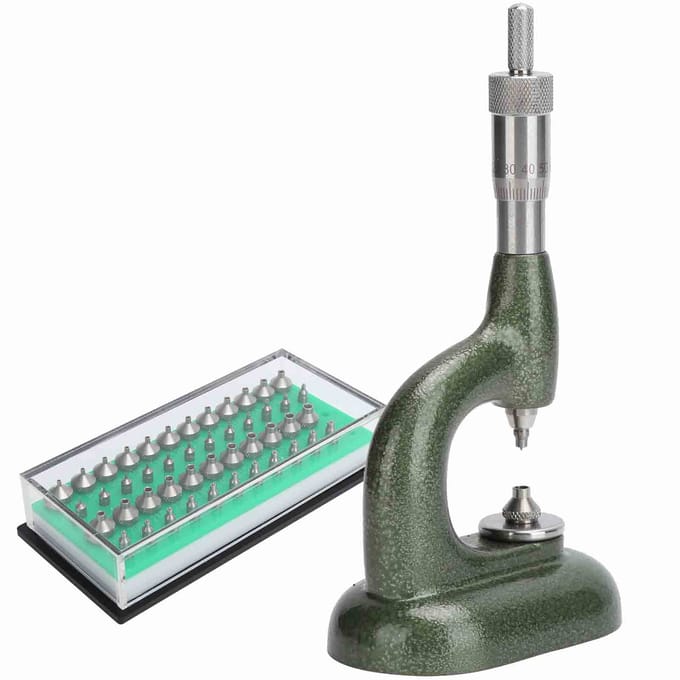 Horlogereparatiegereedschap Horlogemaker Strass Zetmachine Draadspoed Micrometer Donkergroen donkergroene kleur