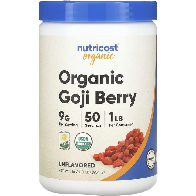 Nutricost, biologische gojibessen, naturel, 450 gram (454 gr)
