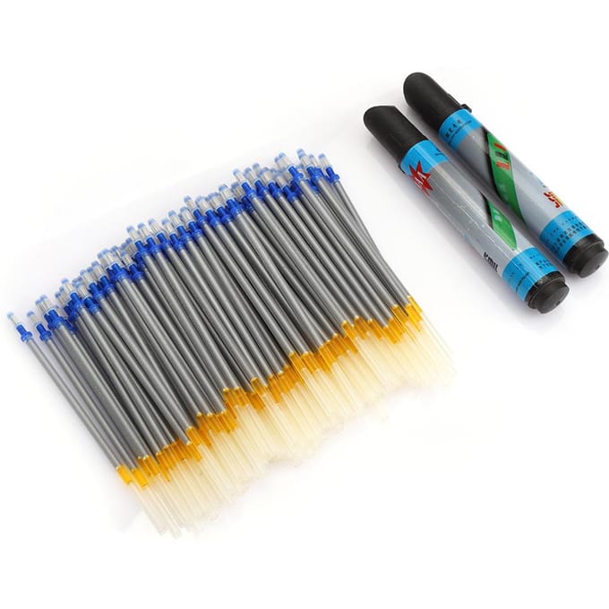 2 stuks wateruitwisbare pen 100 stuks mercury vulling leerbewerking schoonmaak patchwork markeergereedschap gray