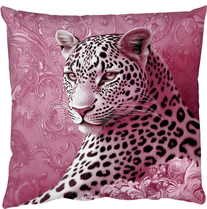 Sierkussens - Kussentjes Woonkamer - 45x45 cm - Panter - Luxe - Roze