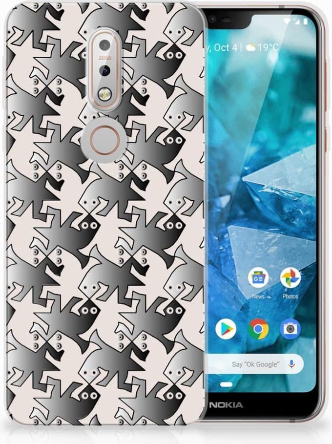 Nokia 7.1 TPU Hoesje Salamander Grey