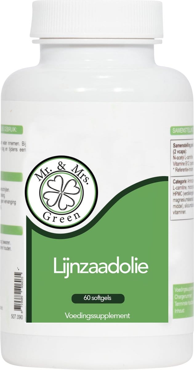Lijnzaad Olie softgel, bron van Omega 3 Vetzuren (ALA)