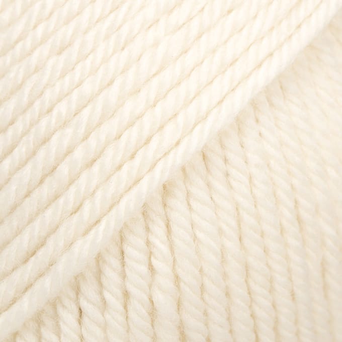 DROPS Daisy Uni Colour - 01 naturel - Merino Garen