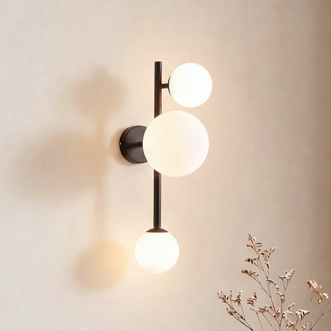 ALDEX Wandlamp Dione, 3-lamps, zwart