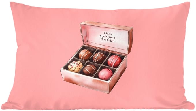 Sierkussens - Kussentjes Woonkamer - 60x40 cm - Doosje - Bonbons - Liefdevolle - Tekst